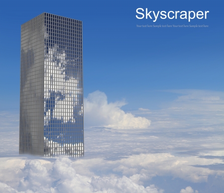 Skyscraper in the cloudsの写真素材