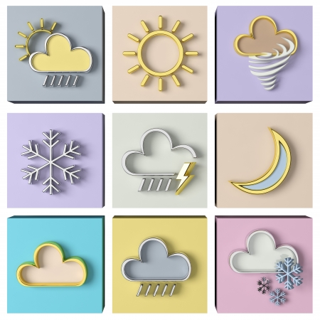 Weather forecast 3d setの写真素材