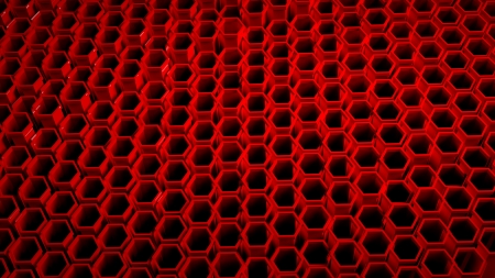 Background with 3d red beehive on black