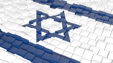 3D abstract background with flag of Israelの写真素材