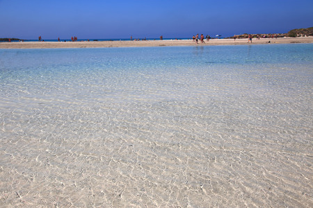 Seascape with crystal shallow waters Elafonisi Creteの写真素材