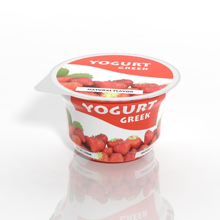 3D yogurt plastic container isolated on white 3D yogurt plastic container isolated on white