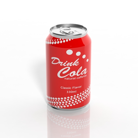 3D Cola Drink can isolated on whiteの写真素材