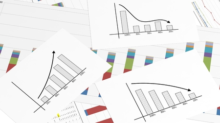 Business paper documents with info charts closeupの写真素材