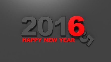 3d number 2016 on black backgroundの写真素材
