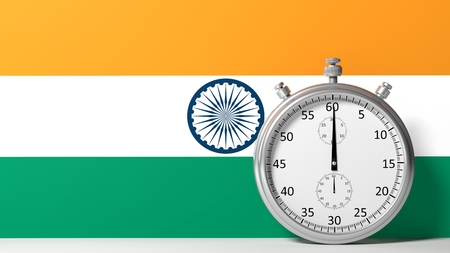 Flag of India with chronometerの写真素材