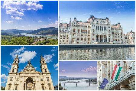 Budapest Hungary sightseeing collageの写真素材