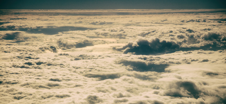 Beautiful cloudscape background from a plane windowの写真素材