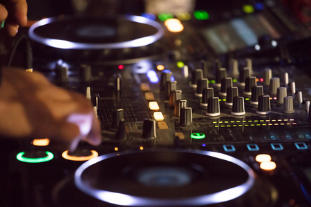 Dj  Sound Mixer Knobs. Music Background 