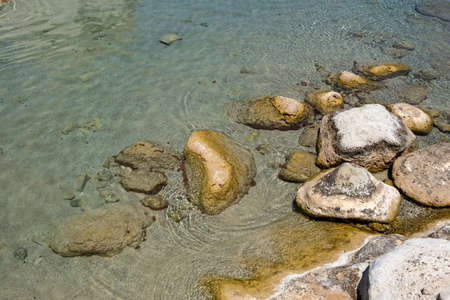Overview of seabed from above, transparent water