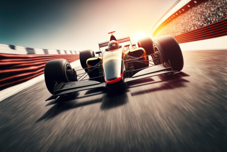 Race car on the track. 3D render. Clip-artの素材