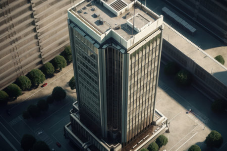 Aerial view of modern skyscrapers, Shanghai, China.の素材