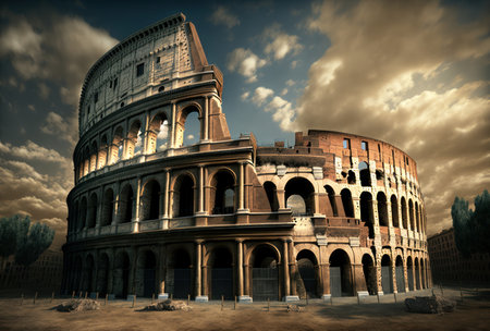 The Colosseum in Rome, Italy. 3D renderingの素材