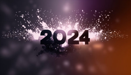 New year 2014 background with bokeh lights and stars. Vector illustrationの素材