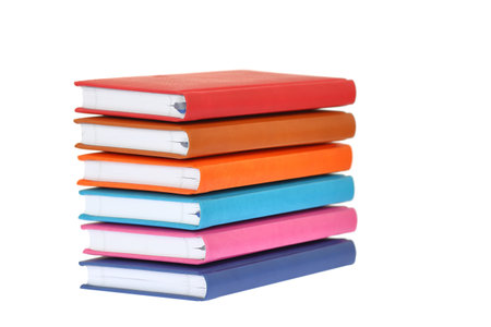 stack of books isolated on white background.の写真素材