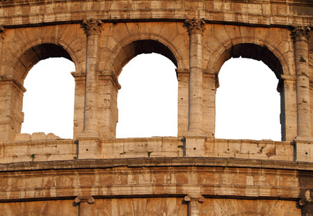 Roman Colosseum in Italy isolated on whiteの写真素材