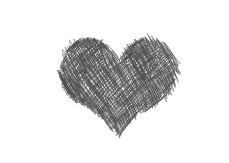 Hand drawn heart isolated on white transparent backgroundの写真素材