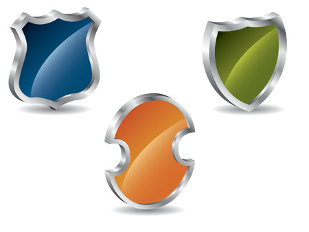 3d shieldsのイラスト素材