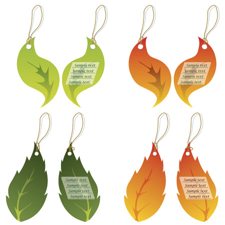 Colored leaf labelsのイラスト素材
