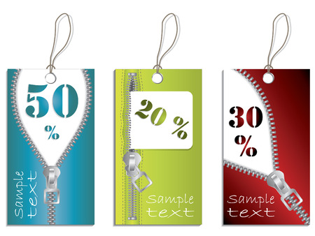  Zippered labels setのイラスト素材