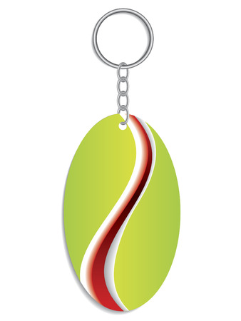 Green keyholder with red and white stripeのイラスト素材