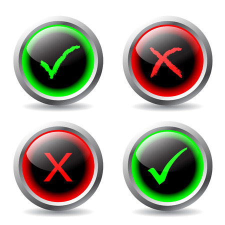 tick and cross buttonsのイラスト素材