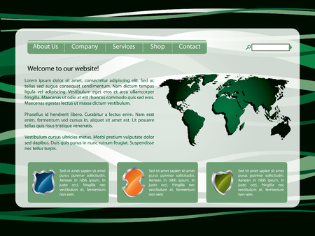 Green lined web template のイラスト素材