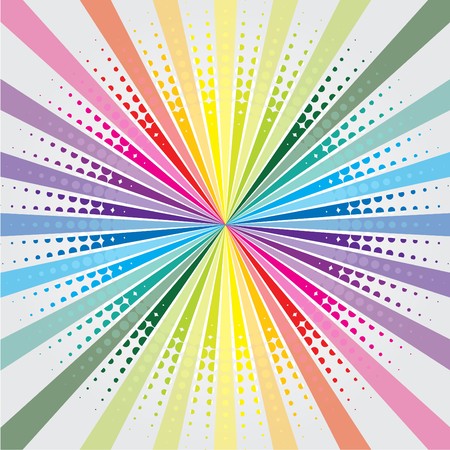 Rainbow burst background with halftoneのイラスト素材