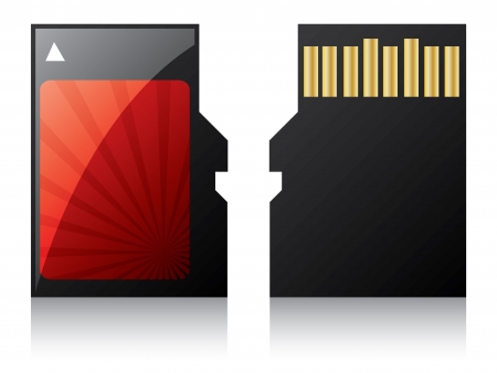 Micro Sd card with red burst labelのイラスト素材