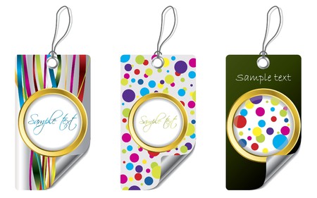 Colored dots and lines label setのイラスト素材