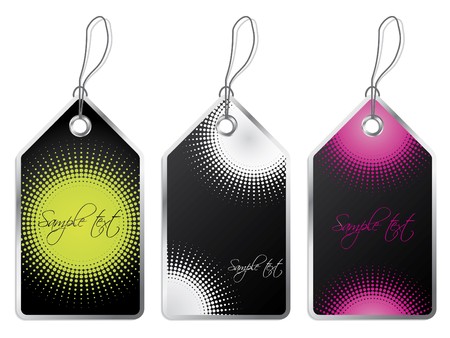 Halftone label set of threeのイラスト素材