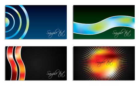 Cool colors business card set of fourのイラスト素材