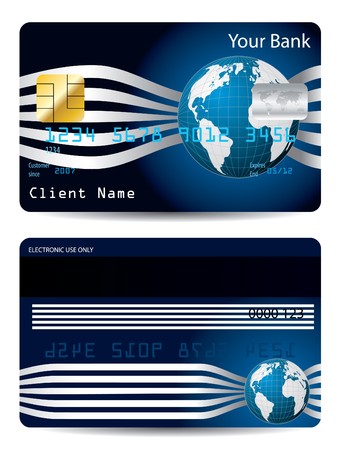 Cool credit card design with globeのイラスト素材