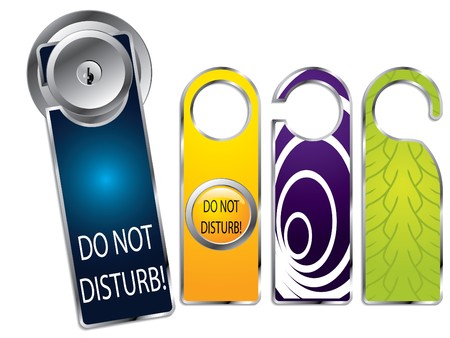 Don't disturb labels, one on door knobのイラスト素材