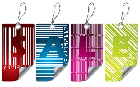 Cool barcode label design set のイラスト素材