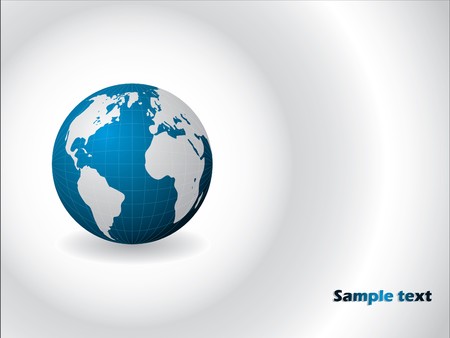 Blue globe on white backgroundのイラスト素材