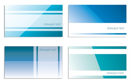 Blue business cards with color stripesのイラスト素材