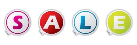 Various colored sale sticker setのイラスト素材