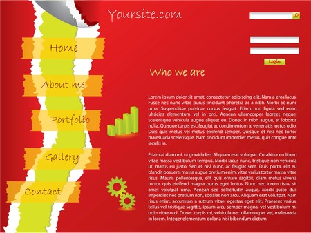 Ripped page sticked with tape website templateのイラスト素材