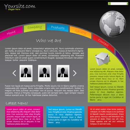 Colorful website template with globeのイラスト素材