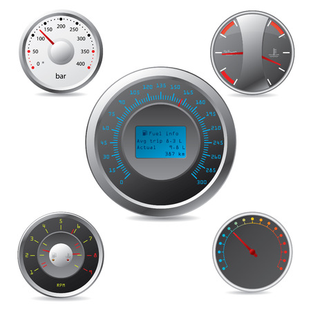 Metallic gauges setのイラスト素材