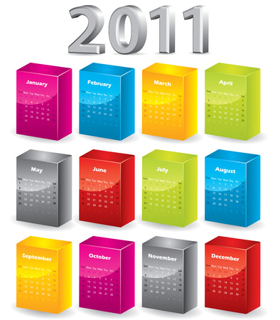 3d blocks 2011 calendarのイラスト素材