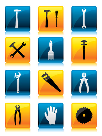 Tool button set のイラスト素材