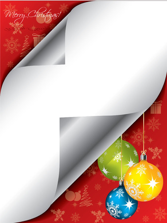 Christmas surprise under folding paperのイラスト素材