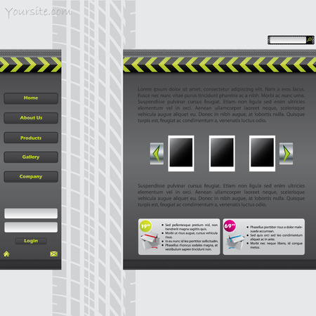 Website template with tire trackのイラスト素材