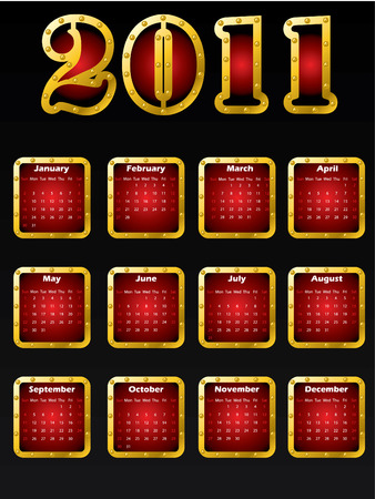 Golden 2011 calendar designのイラスト素材