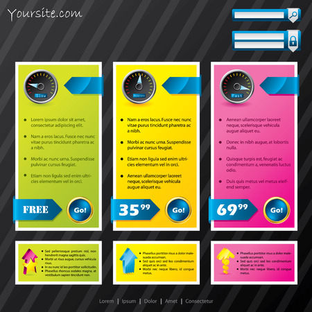 Subscription website template with different optionsのイラスト素材