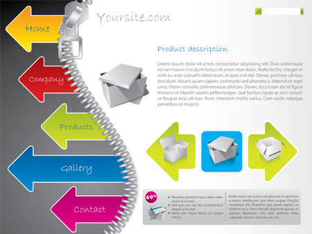 Website template for product presentationのイラスト素材