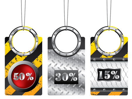 Cool labels with construction design themeのイラスト素材