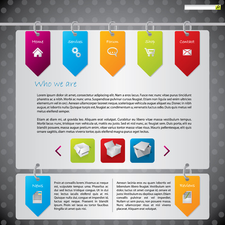 Hanging labels website design templateのイラスト素材